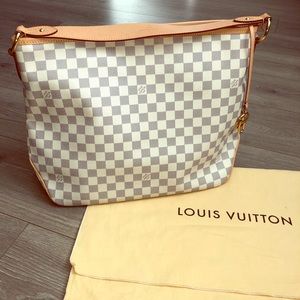 Authentic Louis Vuitton Delightful MM Damier Azur